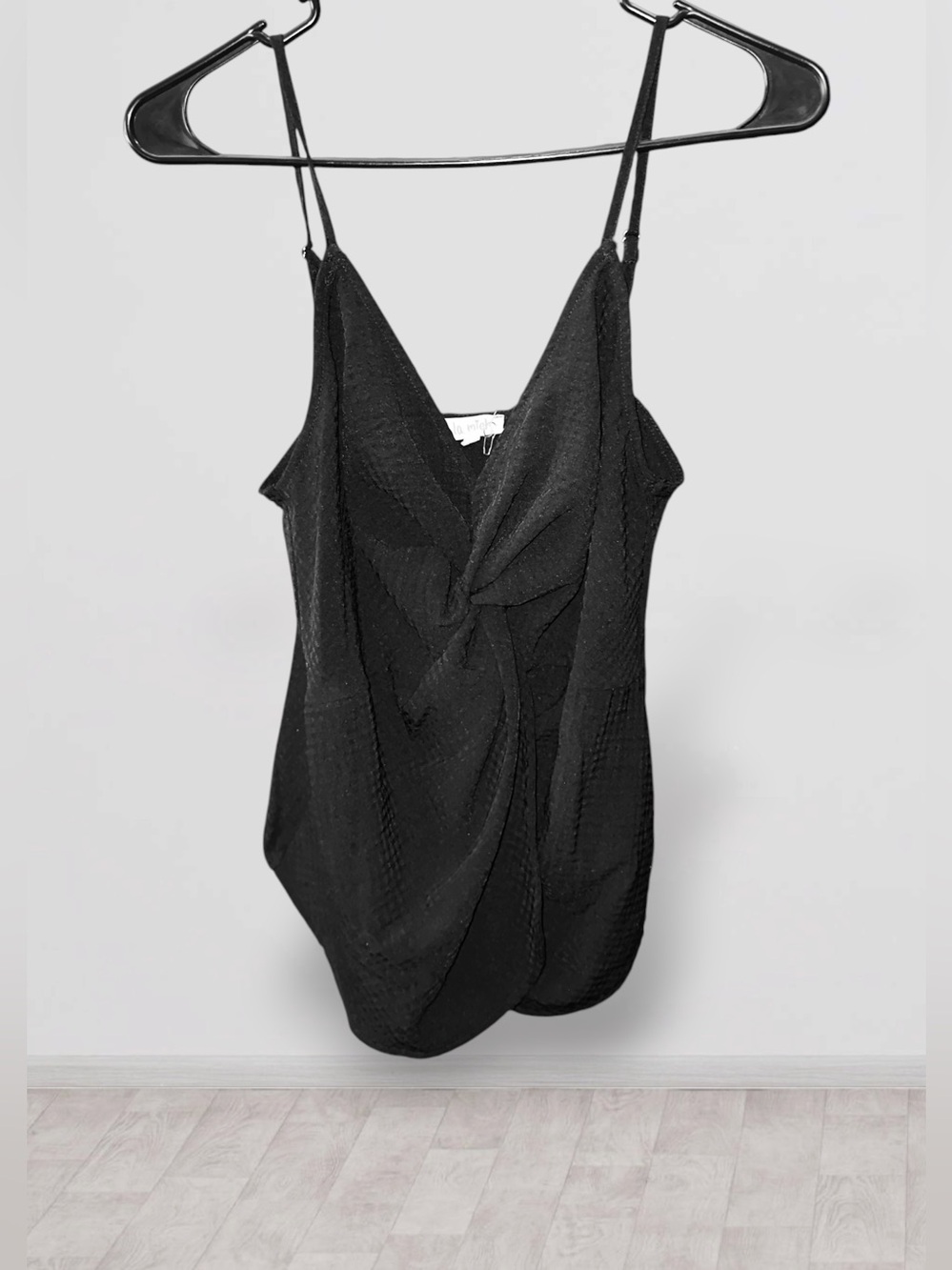 🌺La Miel Black Twist-Front Spaghetti Strap Camisole
